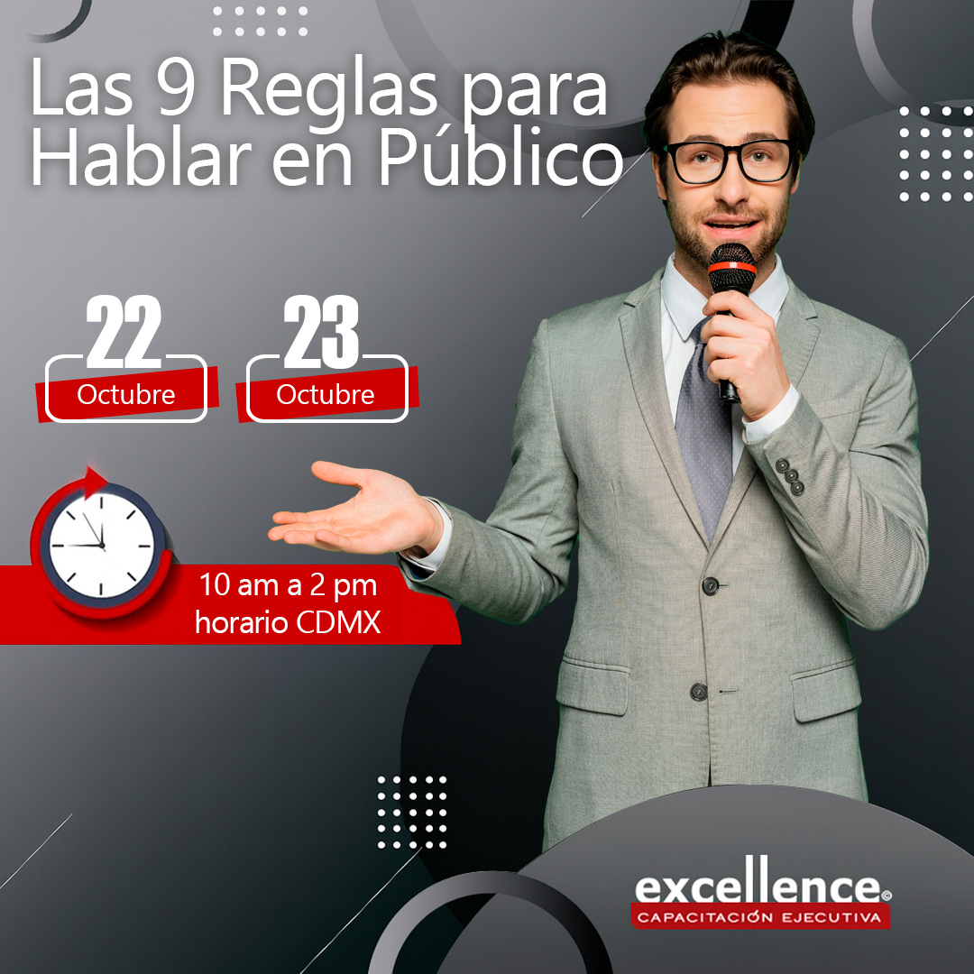 22 y 23 de Octubre – Las 9 Reglas para Hablar en Público